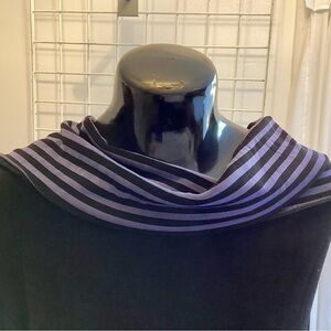 Cowl Collar Black with Blue Pullover